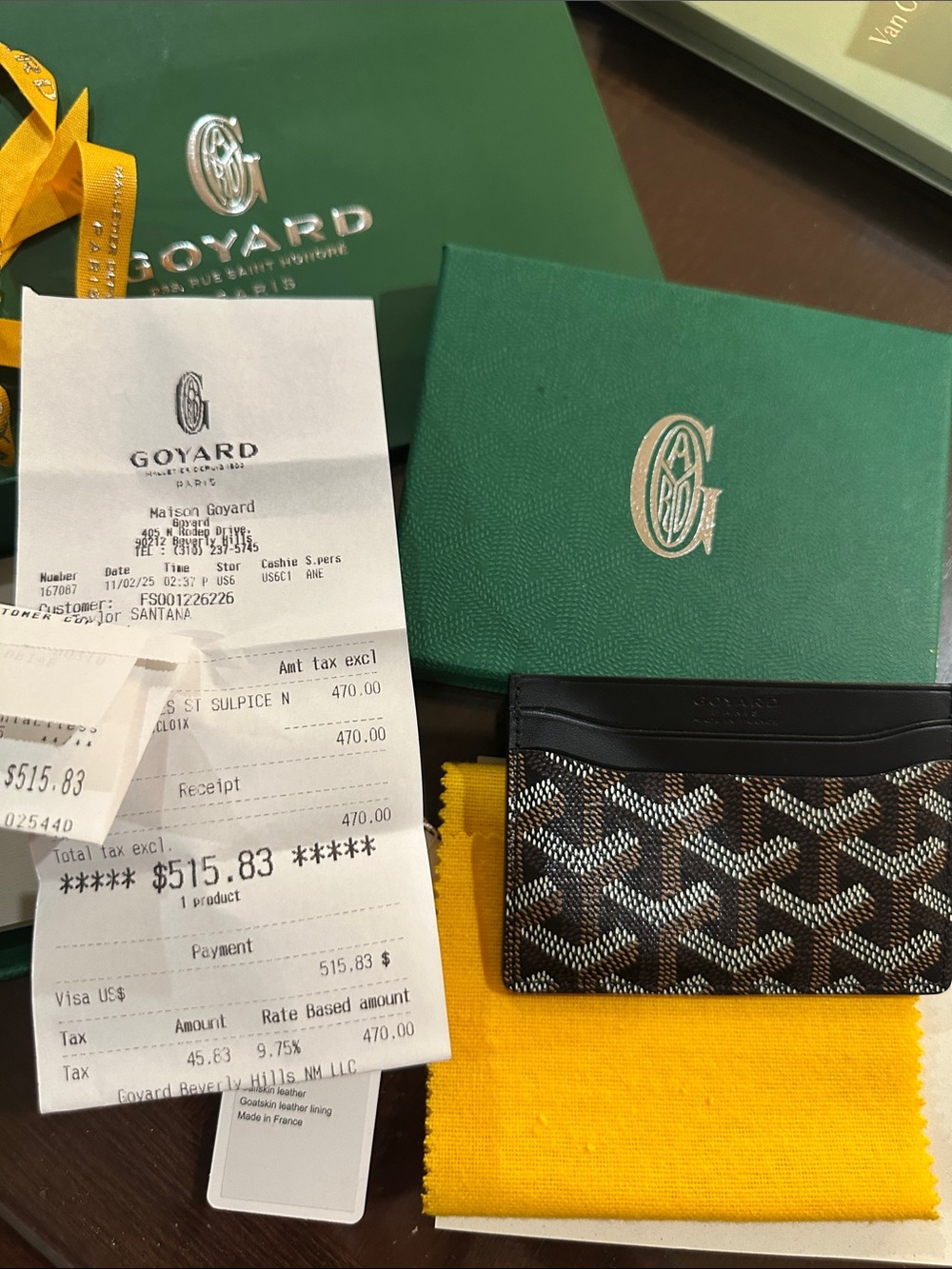 Goyard Saint-Sulpice Black & Brown Card Holder